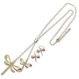111301, DOUBLE DRAGONFLY PENDANT LONG NECKLACE
