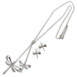 111301, DOUBLE DRAGONFLY PENDANT LONG NECKLACE