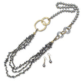 111302, MIXED TURQUOISE STONE BEADED LONG NECKLACE