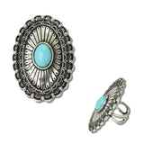 111304, WESTERN TURQUOISE CONCHO ADJUSTABLE RING