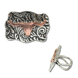 111306, WESTERN LONGHORN FILIGREE ADJUSTABLE CUFF RING