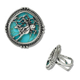 111307, WESTERN HORSE RIDER TURQUOISE CONCHO CUFF RING