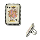 111310, WESTERN KING OF SPADES PLAYING CARD CUFF RING