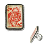 111311, WESTERN QUEEN OF HEARTS PLAYING CARD CUFF RING