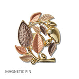 111315, BOTANICAL ENAMEL LEAF MAGNETIC PIN