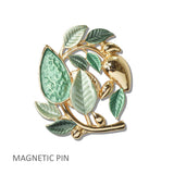 111315, BOTANICAL ENAMEL LEAF MAGNETIC PIN