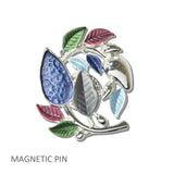 111315, BOTANICAL ENAMEL LEAF MAGNETIC PIN