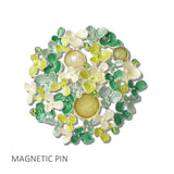 111316, ENAMEL FLOWER MEDALLION MAGNETIC PIN