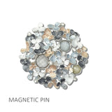 111316, ENAMEL FLOWER MEDALLION MAGNETIC PIN