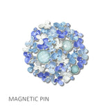 111316, ENAMEL FLOWER MEDALLION MAGNETIC PIN