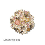 111316, ENAMEL FLOWER MEDALLION MAGNETIC PIN