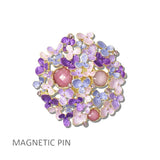 111316, ENAMEL FLOWER MEDALLION MAGNETIC PIN