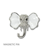 111317, RHINESTONE ELEPHANT ENAMEL MAGNETIC PIN
