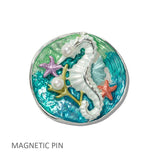111318, NAUTICAL SEAHORSE STARFISH MAGNETIC PIN