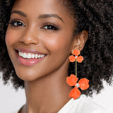 111319, DOUBLE FLOWER PEARL DROP EARRINGS