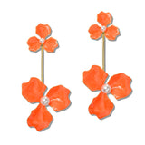 111319, DOUBLE FLOWER PEARL DROP EARRINGS