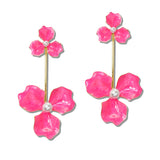 111319, DOUBLE FLOWER PEARL DROP EARRINGS