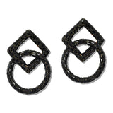 111321, INTERTWINED GEOMETRIC HALO EARRINGS wholesale fashion jewelry - GOOD FEELINGS, INC