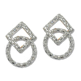 111321, INTERTWINED GEOMETRIC HALO EARRINGS wholesale fashion jewelry - GOOD FEELINGS, INC