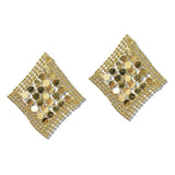 111322, MESH RHOMBUS STATEMENT EARRINGS