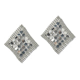 111322, MESH RHOMBUS STATEMENT EARRINGS