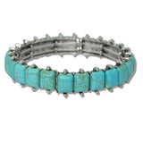 111325, WESTERN TURQUOISE STONE STRETCH BRACELET