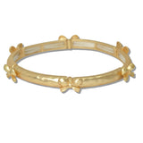 111326, MATTE GOLD HAMMERED BOW STRETCH BRACELET
