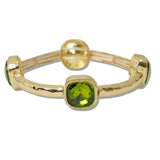 111328, GOLD HAMMERED CUSHION CRYSTAL STRETCH BRACELET