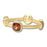 111328, GOLD HAMMERED CUSHION CRYSTAL STRETCH BRACELET