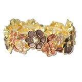 111329, ENAMEL FLOWER CLUSTER STRETCH BRACELET