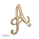 111330, INITIAL PEARL BROOCH PIN A TO J