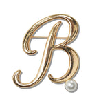 111330, INITIAL PEARL BROOCH PIN A TO J