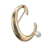 111330, INITIAL PEARL BROOCH PIN A TO J