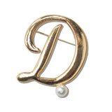 111330, INITIAL PEARL BROOCH PIN A TO J