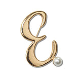 111330, INITIAL PEARL BROOCH PIN A TO J