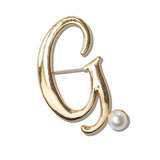 111330, INITIAL PEARL BROOCH PIN A TO J