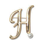 111330, INITIAL PEARL BROOCH PIN A TO J