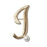 111330, INITIAL PEARL BROOCH PIN A TO J