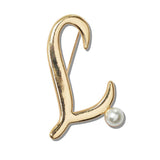 111330, INITIAL PEARL BROOCH PIN K TO T