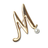 111330, INITIAL PEARL BROOCH PIN K TO T