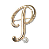 111330, INITIAL PEARL BROOCH PIN K TO T