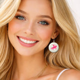 111331, WESTERN COWGIRL BOTTLE CAP DROP EARRINGS