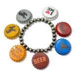 111338, WESTERN RODEO BOTTLE CAP CHARM STRETCH BRACELET