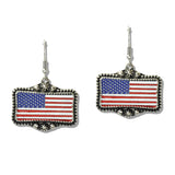 111346, AMERICAN FLAG PATRIOTIC WESTERN DROP EARRINGS