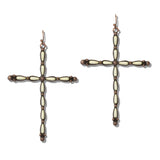 111348, WESTERN VINTAGE CROSS DROP EARRINGS