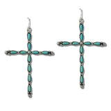 111348, WESTERN VINTAGE CROSS DROP EARRINGS