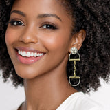 111362, WESTERN HORSEBIT DROP EARRINGS