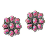 111368, WESTERN TURQUOISE CLUSTER POST EARRINGS