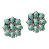 111368, WESTERN TURQUOISE CLUSTER POST EARRINGS