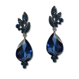 Pave Leaf Crystal Teardrop Drop Earrings - view 7